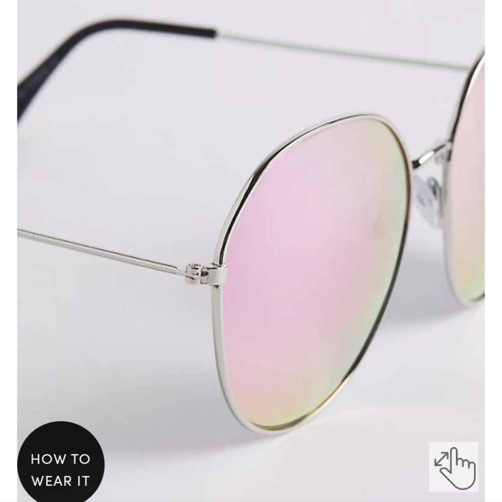 🆕️🕶😎 PINK ROUND AVIATOR WITH REFLECTIVE LENS😎🕶 - Picture 3 of 7